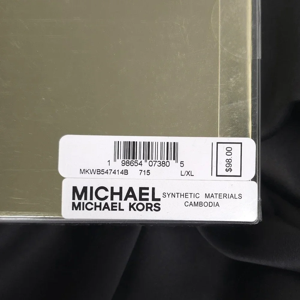 MICHAEL KORS Women New Signature Logo Gold Metallic Belt L/XL Reversible Buckle